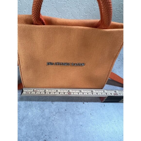 End Systemic Racism ESR Brandon Blackwood Orange Canvas Mini Tote Purse Bag - Picture 8 of 12